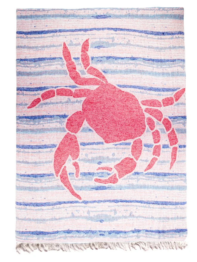 أنيموس Anemoss Crab Patterned Turkish Peshtemal